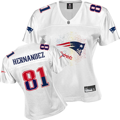 Patriots #81 Aaron Hernandez White 2011 Women's Fem Fan Stitched NFL Jersey